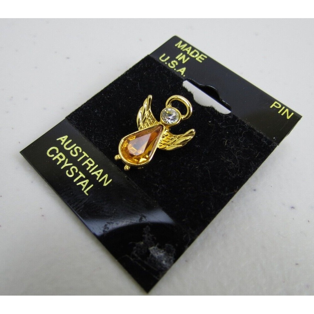 Vintage Austrian Crystal Angel Pin Made In USA PSCO 1997